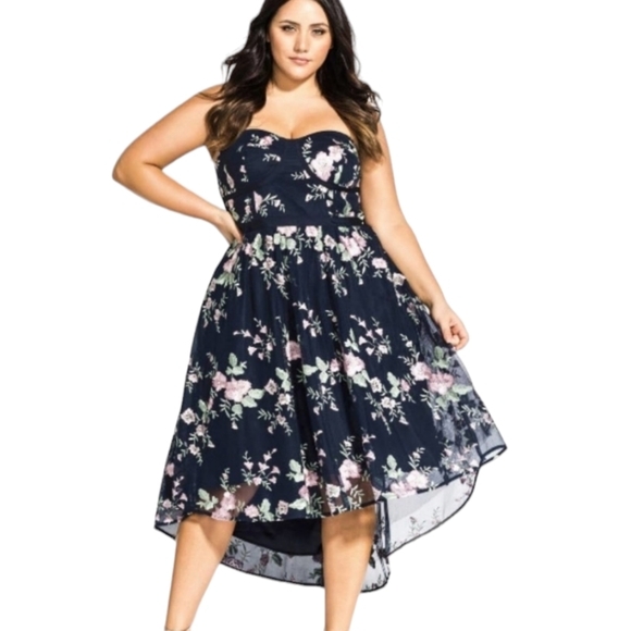 City Chic Aphrodite Party Cocktail Dress Navy size XL S plus size‎ 16 new!!! - Picture 3 of 15